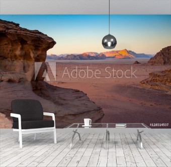 Picture of Dusk at Wadi Rum Jordan used as the set for the movie Lawrence of Arabia